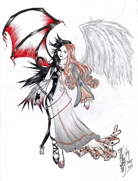 Рисунки ангелов маркерами