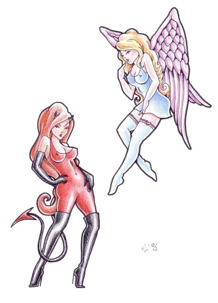 Ангел и демон мультяшные