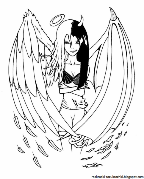 Раскраски ангелов и демонов