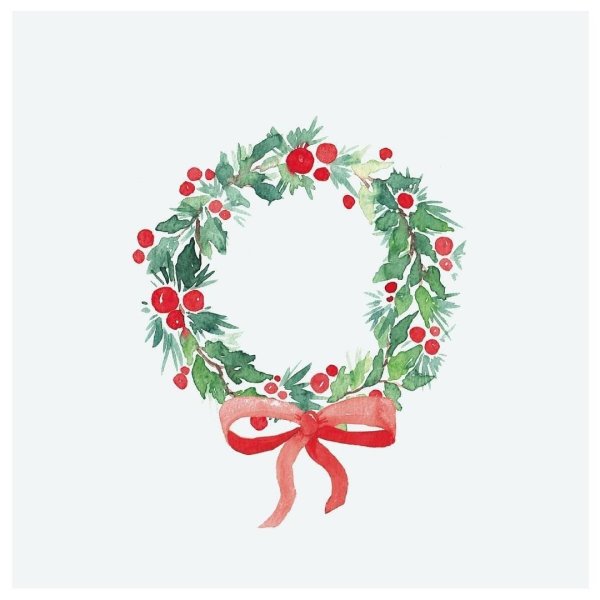 Рождественский венок акварель