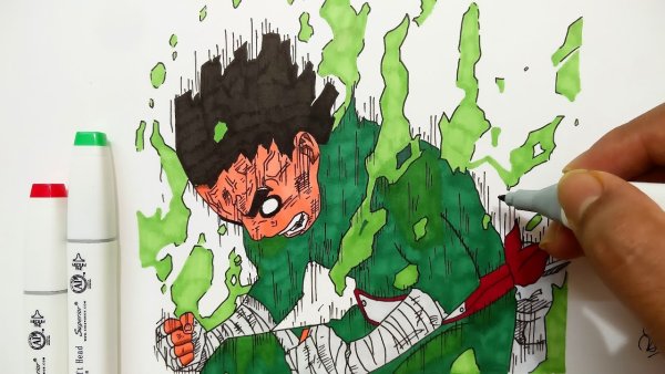 Аниме Наруто фломастерами