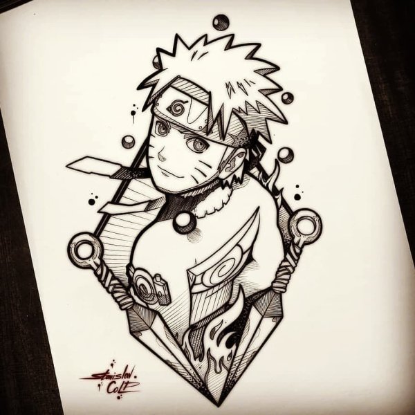 Тату в стиле аниме Наруто эскизы