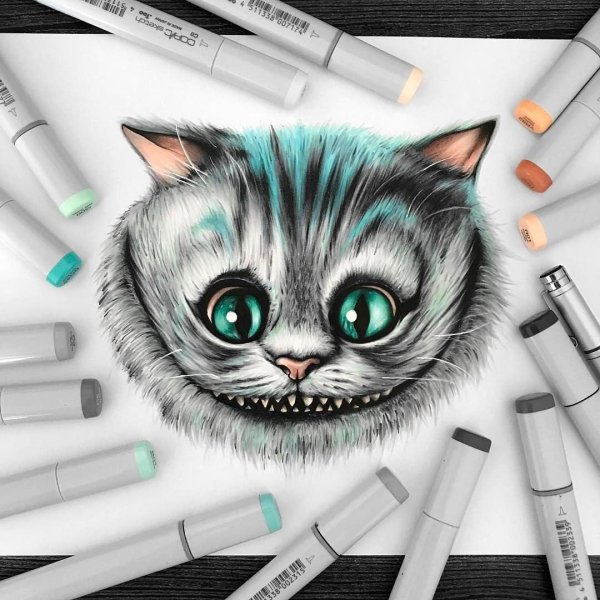 Скетчи маркерами котики