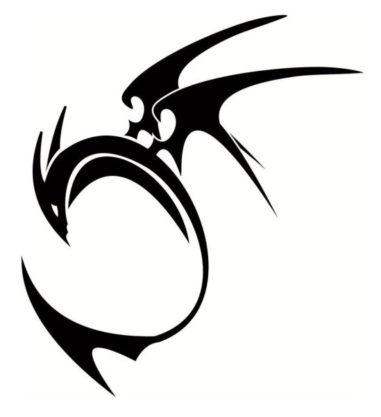 Дракон маркером черным