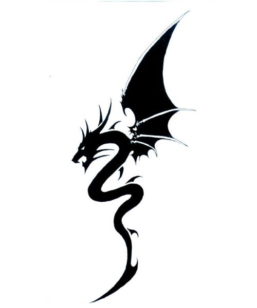Тату дракон простой