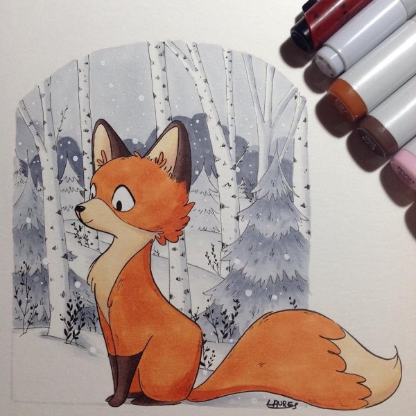 Лисёнок для срисования