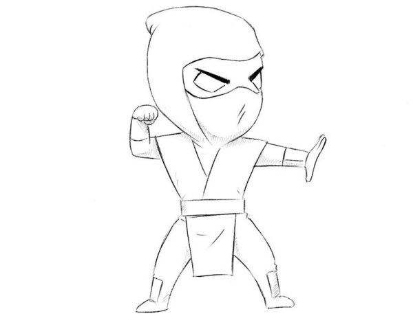 Как нарисовать скорпиона из Mortal Kombat