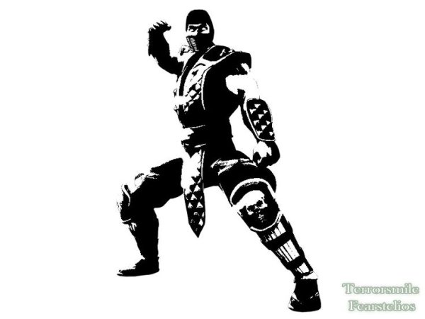 Скорпион мортал комбат силуэт