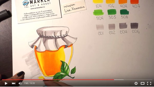 Банка с медом маркерами