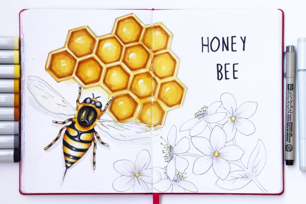 Баночка меда стикер