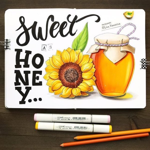 Ноябрь скетч маркерами