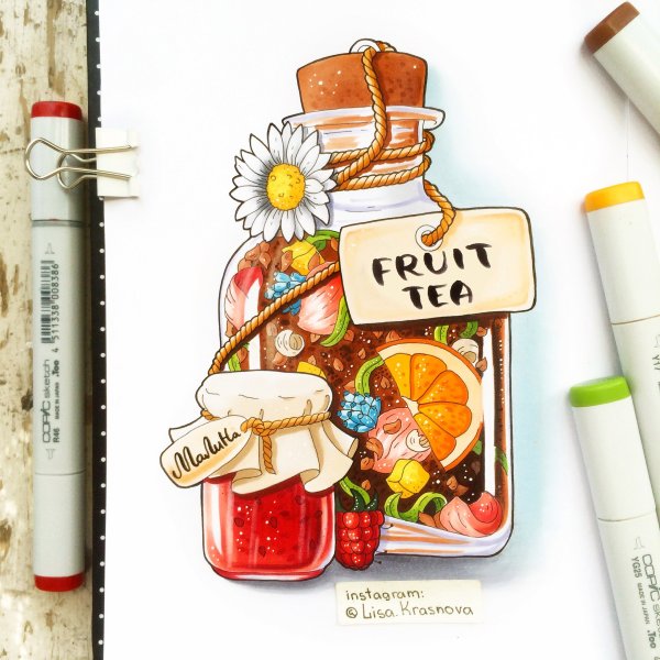 Баночка с медом акварель