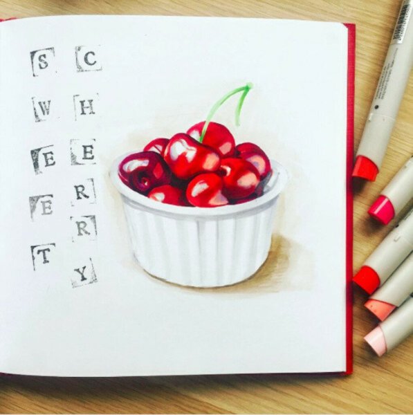 Ягоды фломастерами