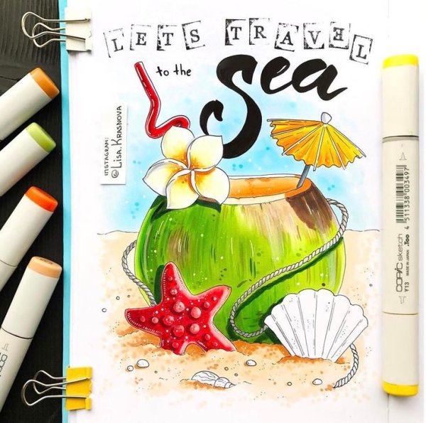 Скетчи маркерами от Лизы Красновой