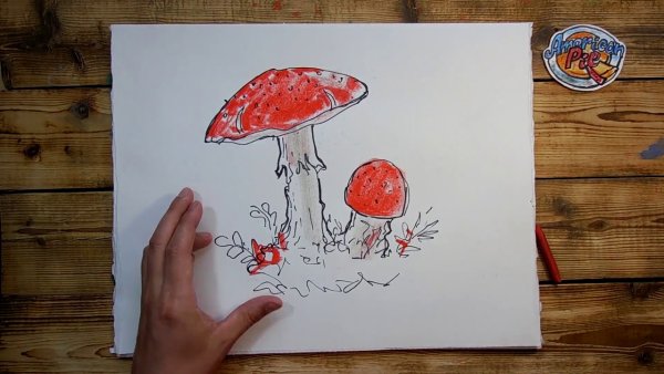 Мухомор фломастерами