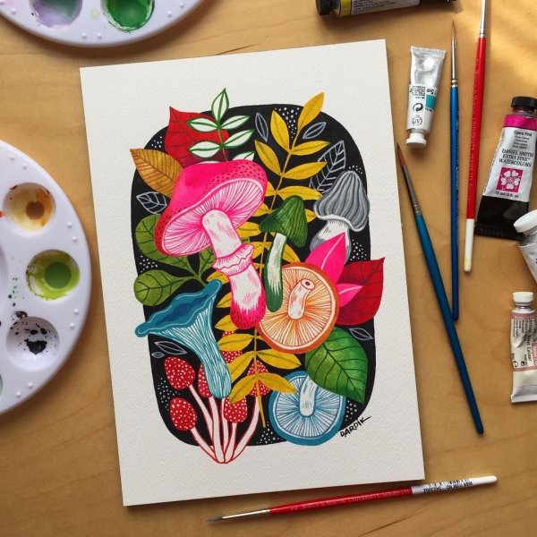 Идеи для скетча гуашью