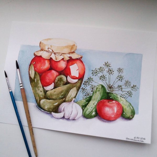 Натюрморт маркерами