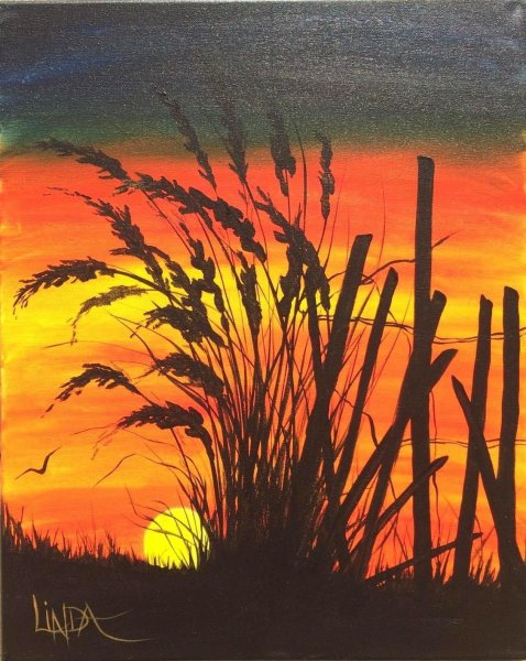 Пейзаж пастельными карандашами