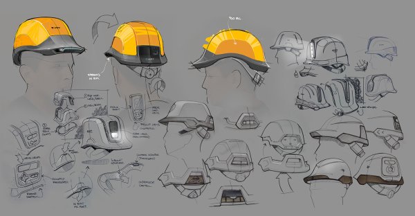 Стилизованный в каске