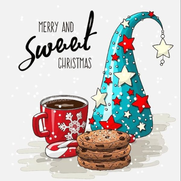 .Новый год рисование кофе.