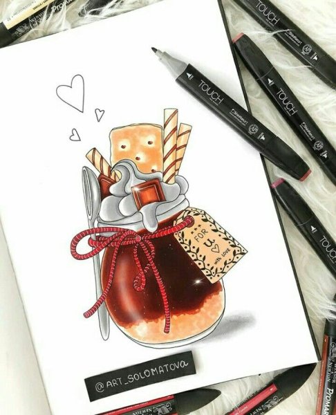 Милые новогодние рисунки фломастерами