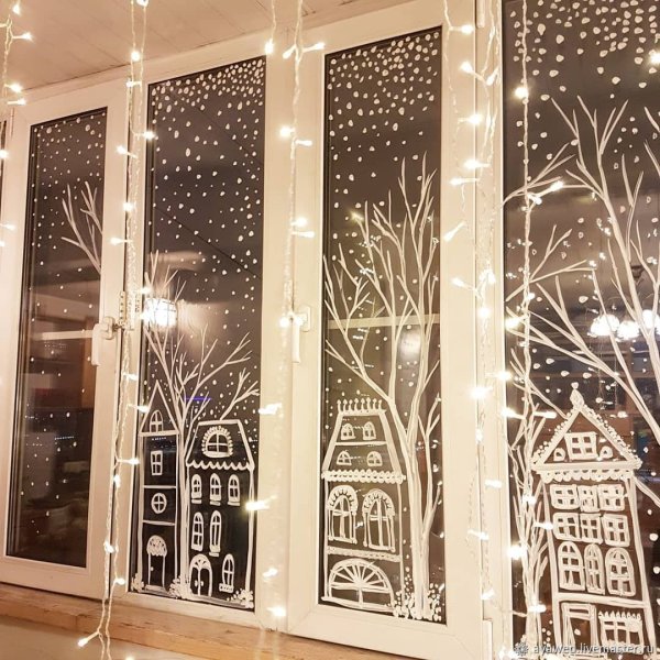 Новогодняя роспись окон