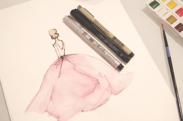 Фэшн иллюстрации пастелью