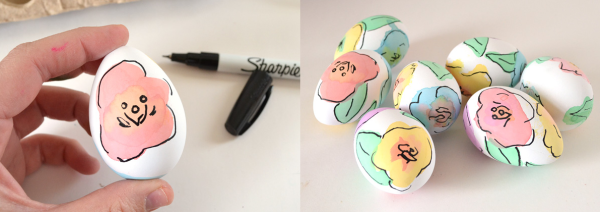 Яйца на Пасху маркерами