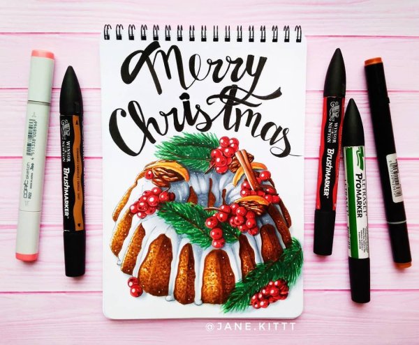 Новогодние сладости маркерами