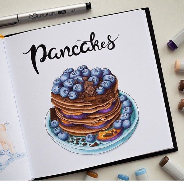 Панкейки скетч маркерами