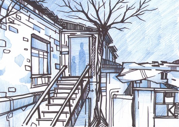 Рисунки маркерами пейзаж