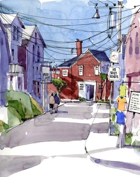 Скетч городской пейзаж