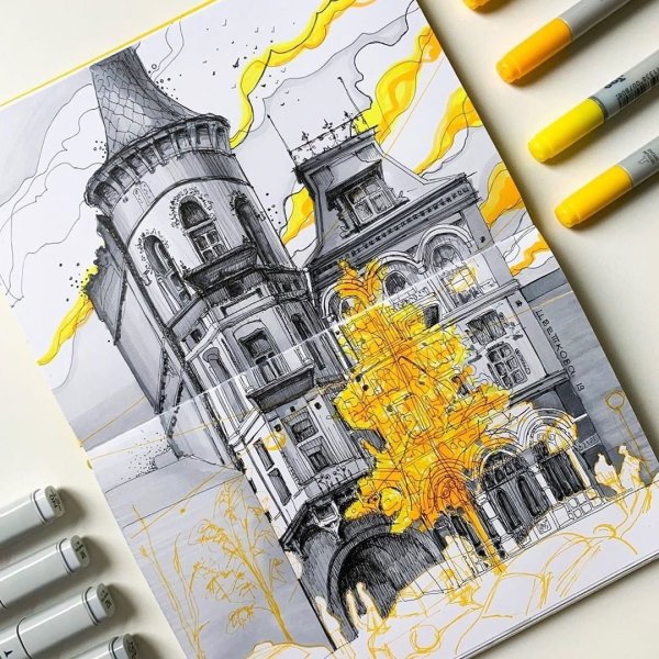 Скетчинг маркерами архитектура