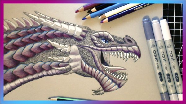 Дракон маркерами