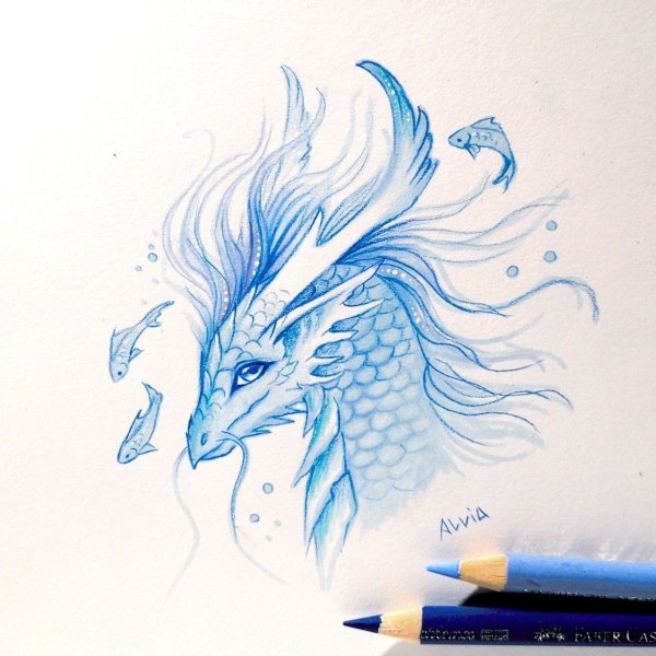 Дракон фломастером