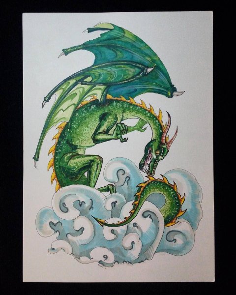 Дракон скетч маркерами