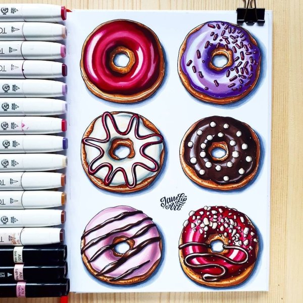 Пончик маркерами