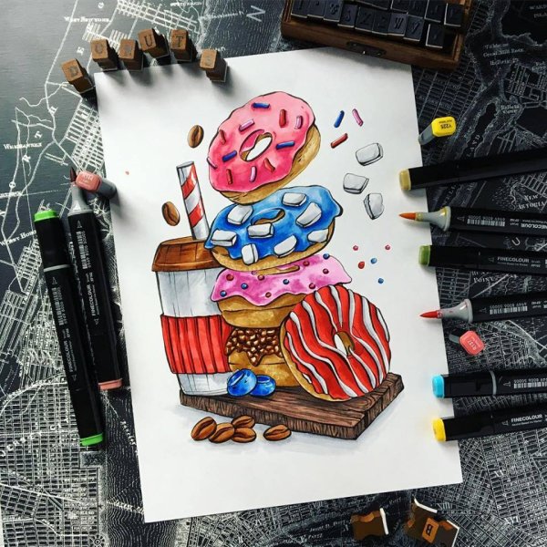 Скетчинг пончик