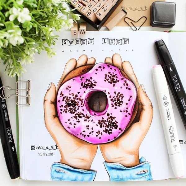Пончик маркерами