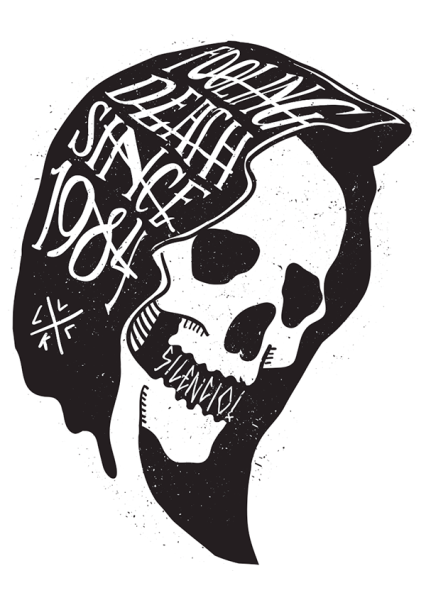 Граффити маркером череп