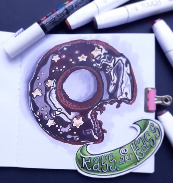 Пончик маркерами