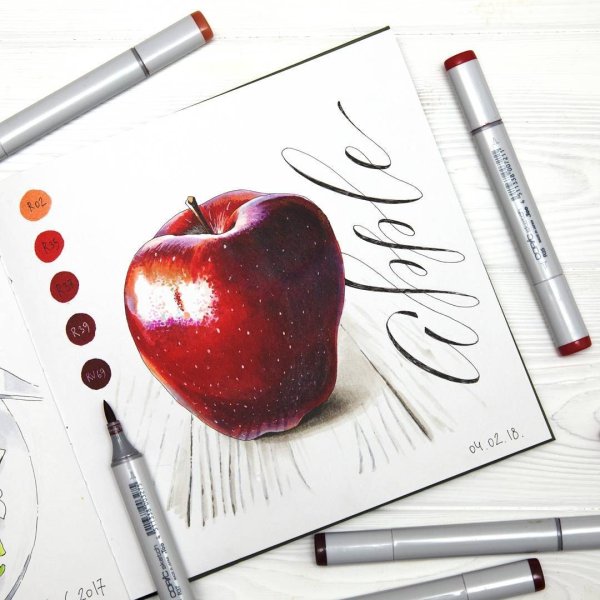 Скетчи маркерами сладости