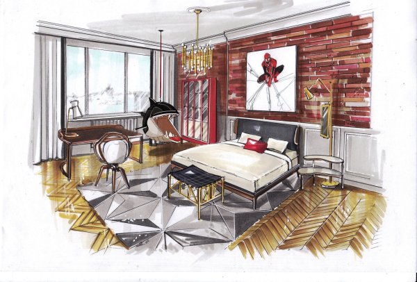 Эскизы дизайнеров интерьера