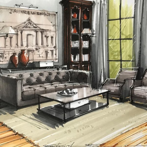 Тихомиров Сергей скетчинг интерьерный