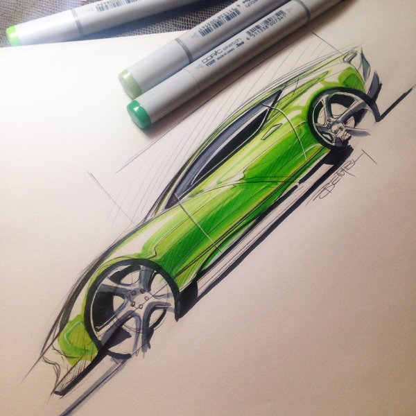 Copic Marker car Sketch