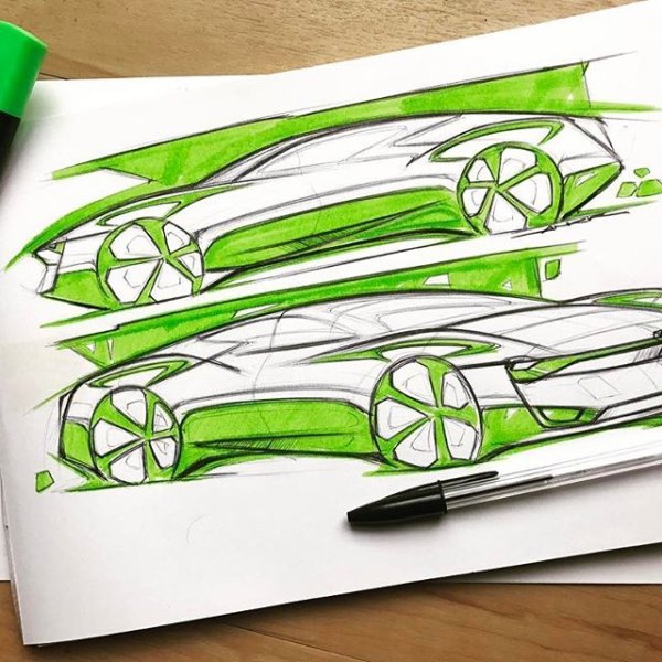 Машина скетч маркерами