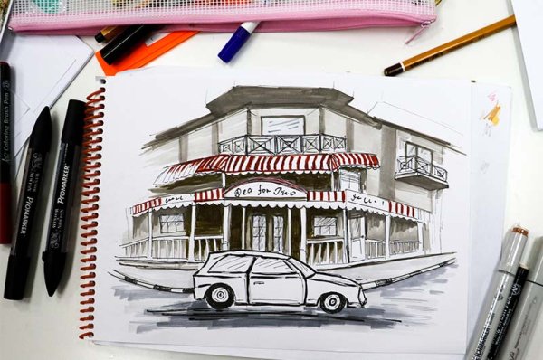 Скетчинг карандашом