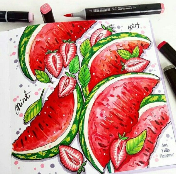 Рисунки скетч маркерами