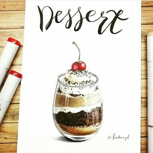 Скетчинг маркерами еда