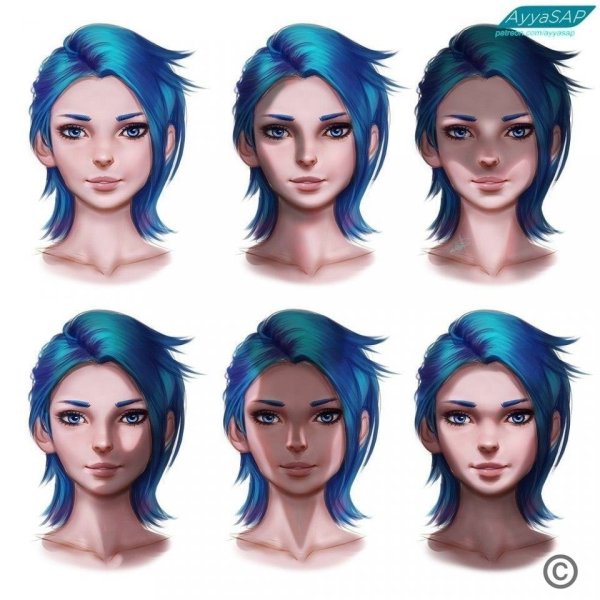 Светотень на волосах